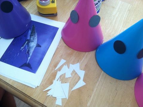 Shark Party Hats with Eyes